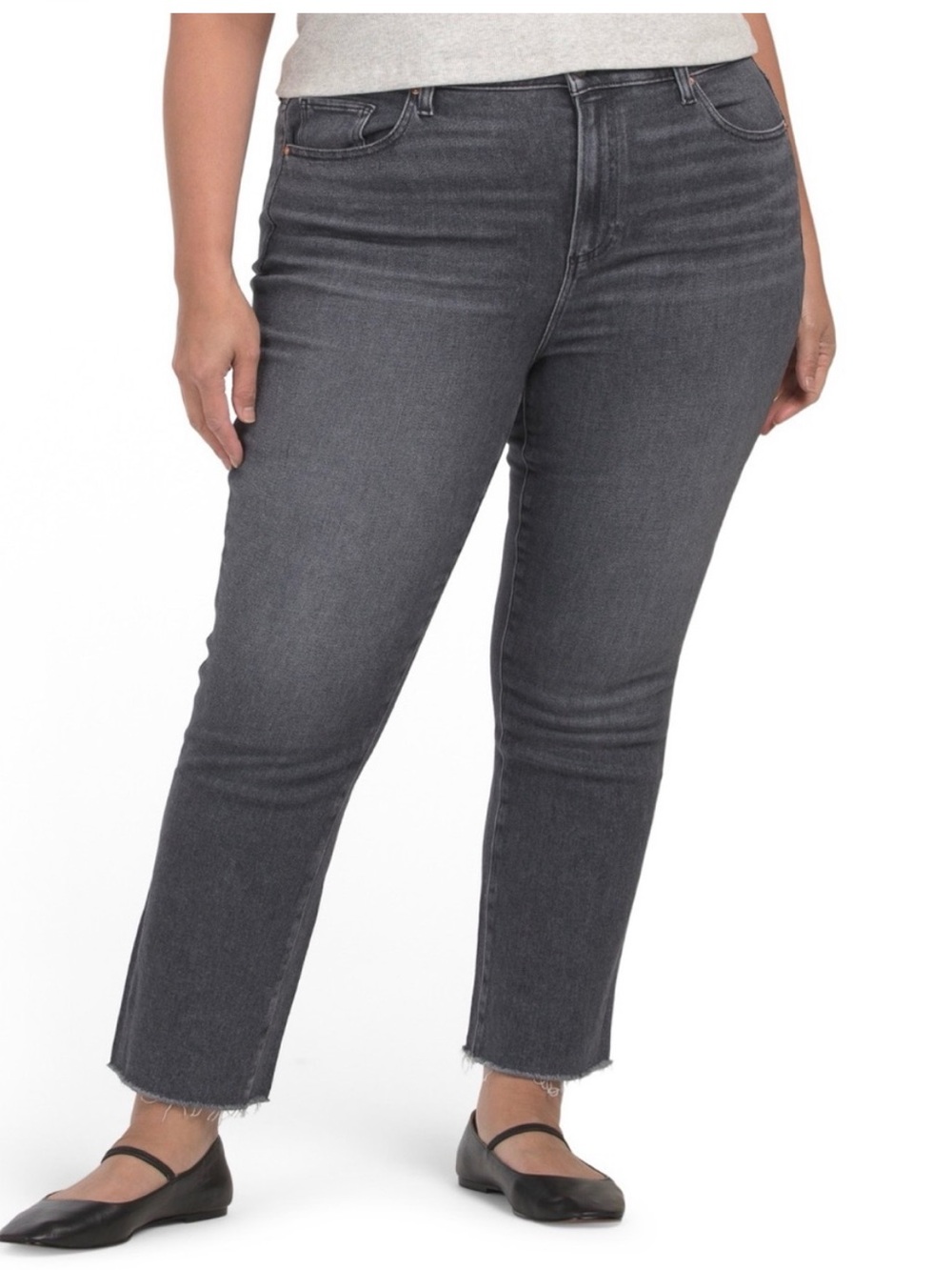 NWT Paige Cindy High Rise Straight Ankle Jeans in Ash Black 26W